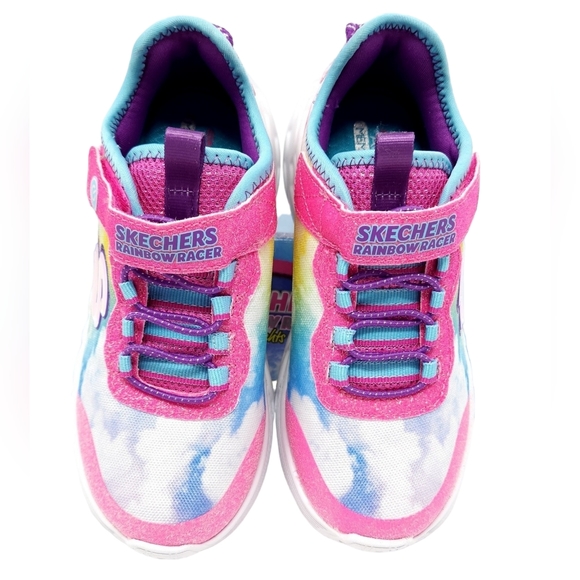 Rainbow Light Up Shoes, Slip-On, Size 2 Girls, New, NIB, Skechers - Picture 5 of 7